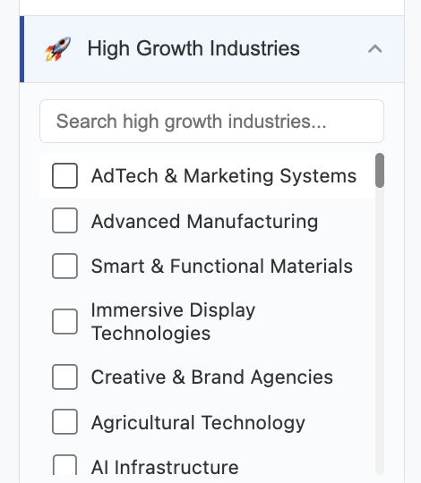 Targeted sales prospecting interface